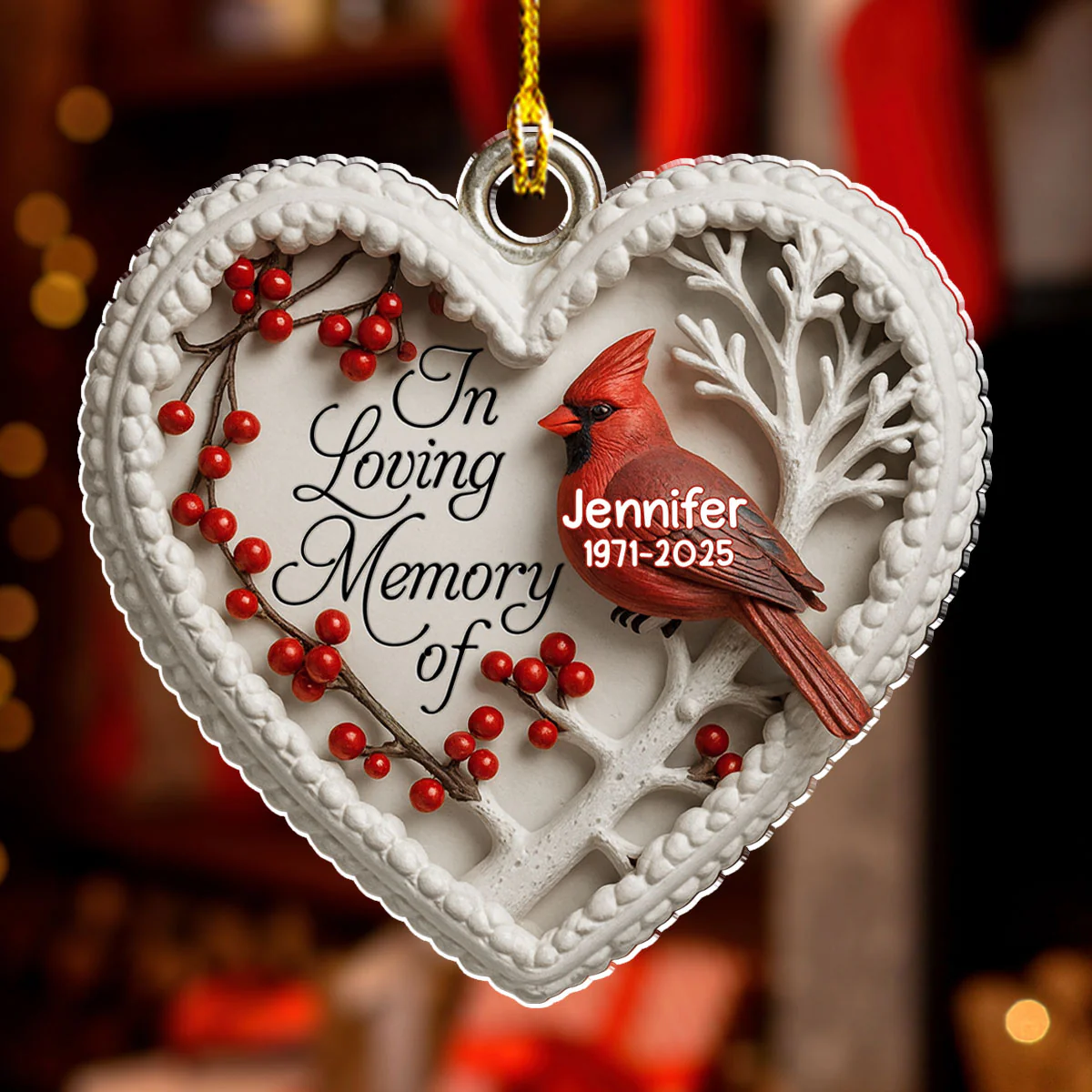 In Loving Memory Of You - Personalized Custom Acrylic Ornament - Image 2