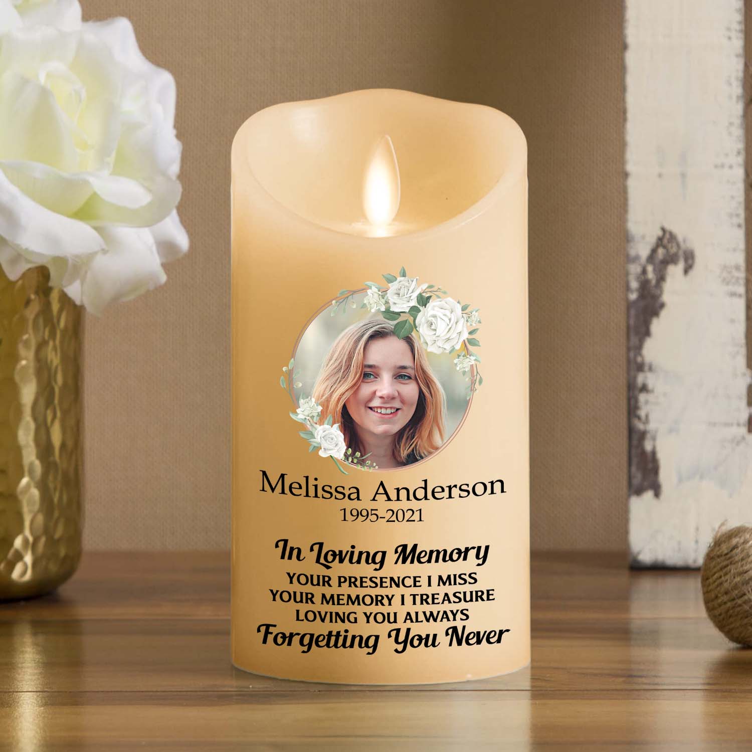 In Loving Memory Version 2 - Personalized Custom LED Candle - Image 2