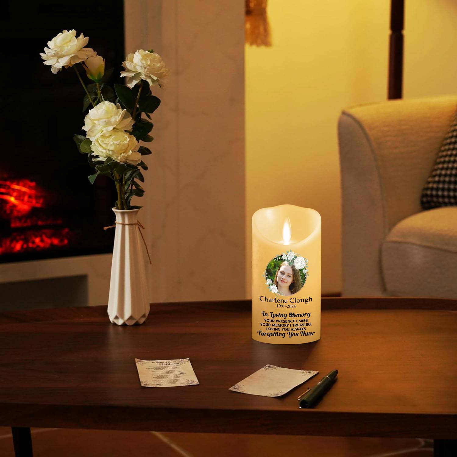 In Loving Memory Version 2 - Personalized Custom LED Candle - Image 3