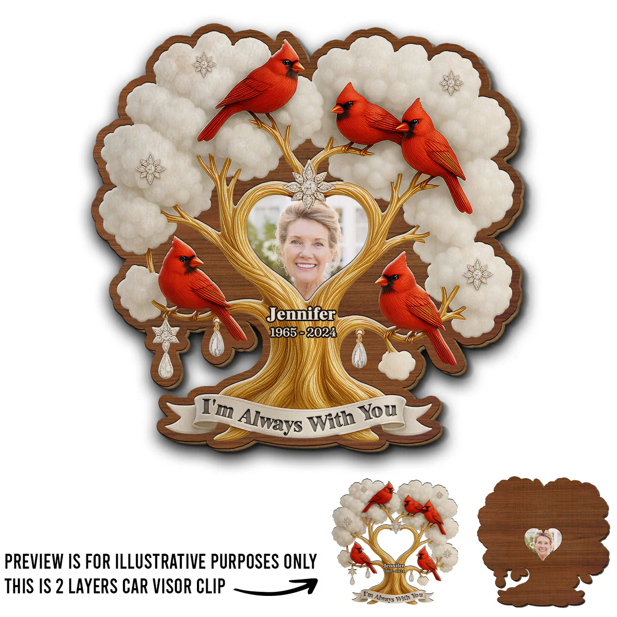 In Memory - Personalized Custom Car Visor Clip - Image 4