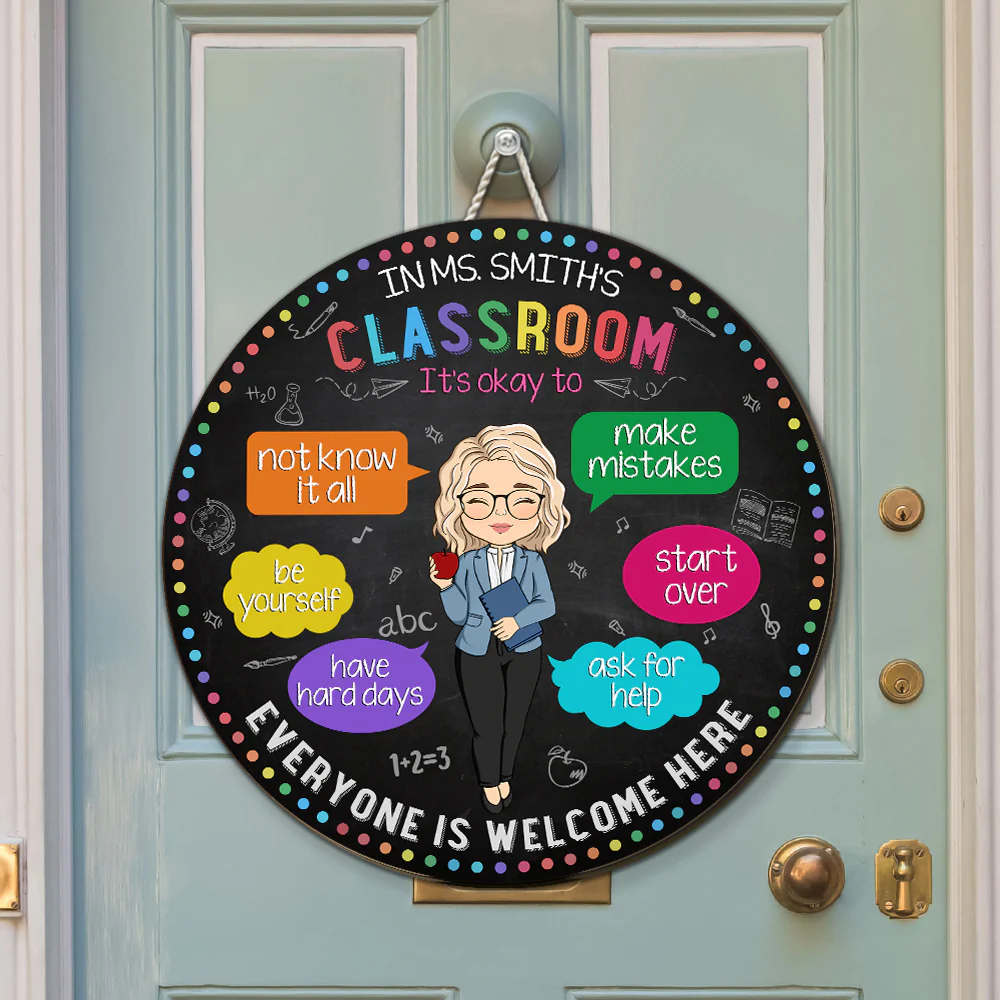 In My Classroom Everything Is Okay - Personalized Custom Wood Sign - Image 4