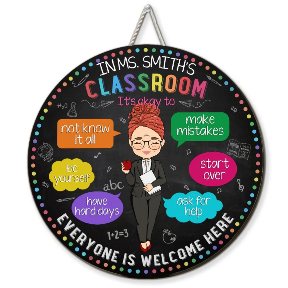 In My Classroom Everything Is Okay - Personalized Custom Wood Sign - Image 6