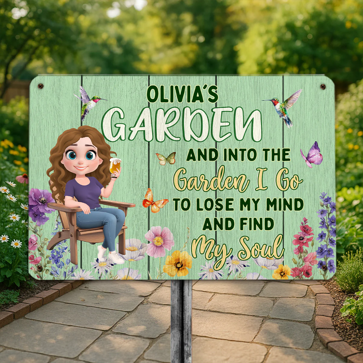 In My Garden - Personalized Custom Metal Sign - Image 2
