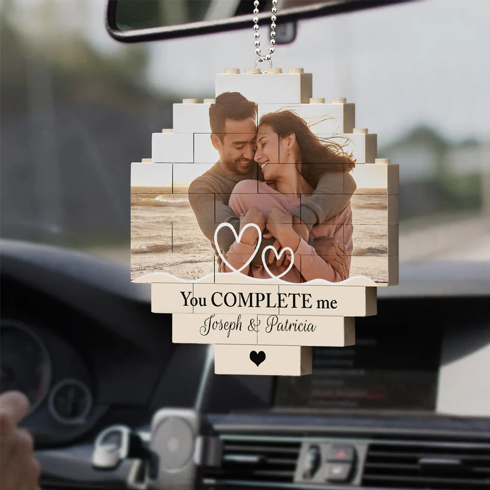 In My Heart - Personalized Custom Puzzle Car Ornament - Image 4