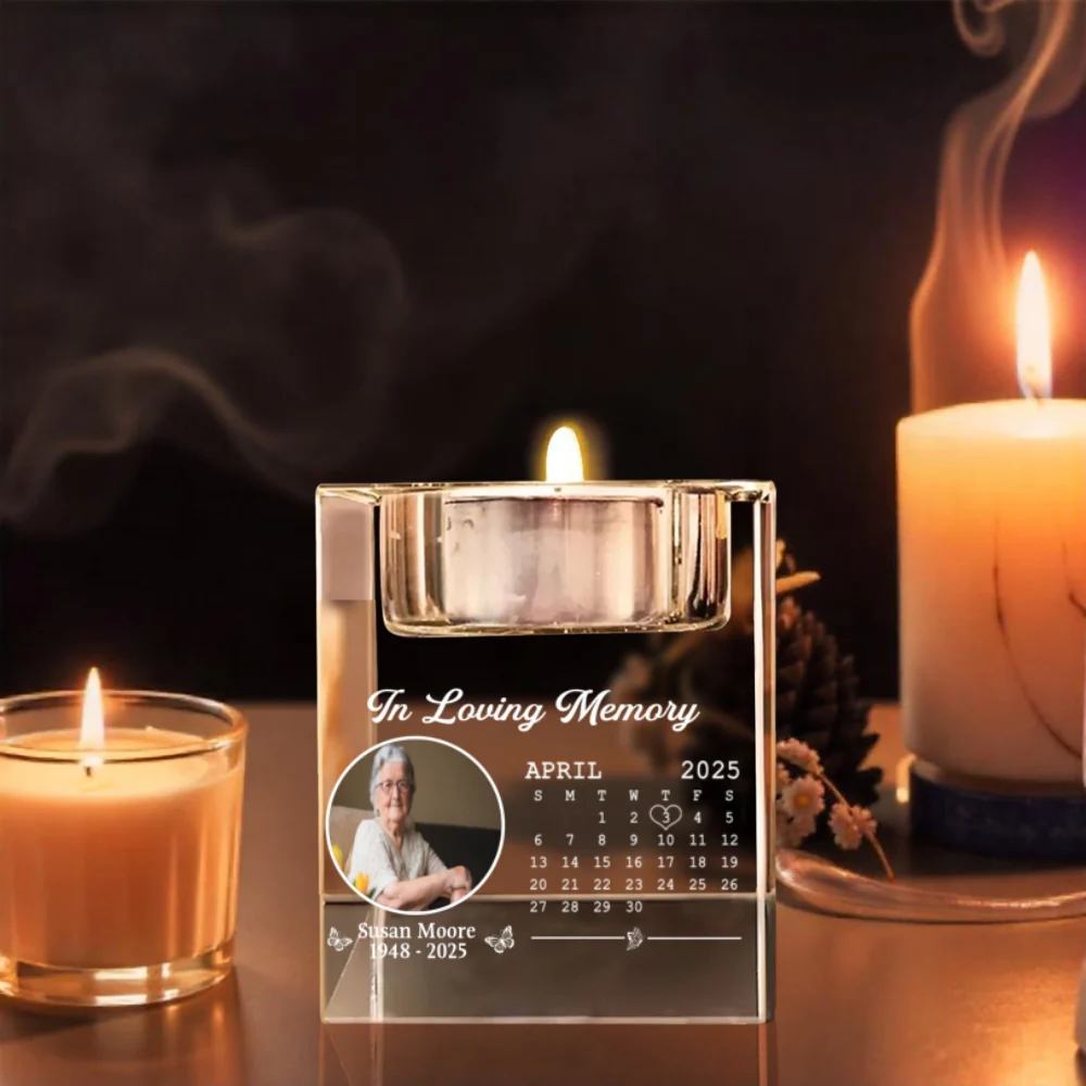 In My Memory - Personalized Custom Crystal Candle Holder - Image 6