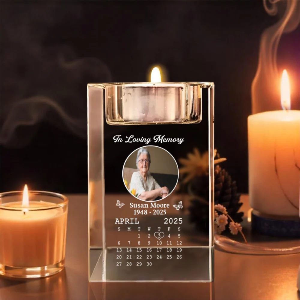 In My Memory - Personalized Custom Crystal Candle Holder - Image 7
