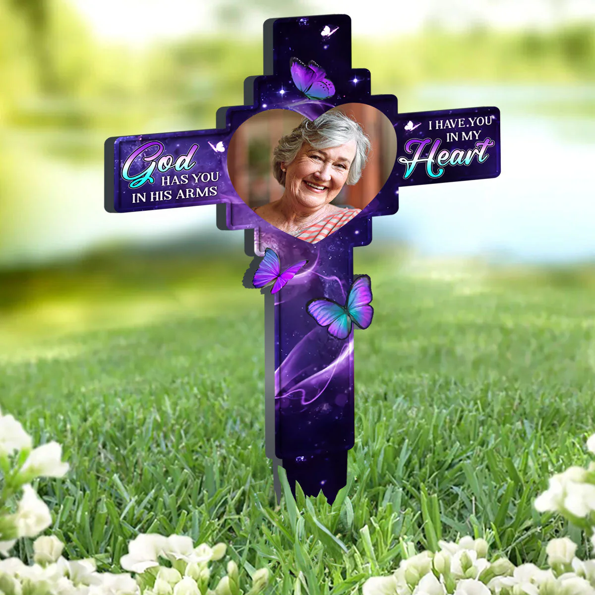 In Our Hearts Always  - Personalized Custom Acrylic Garden Stake - Image 4