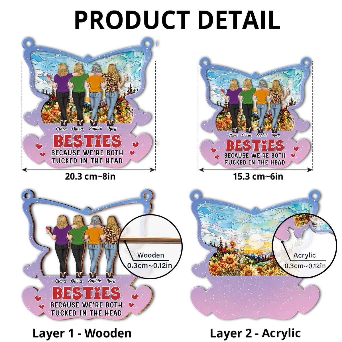 In the Head - Personalized Custom Suncatcher - Image 4