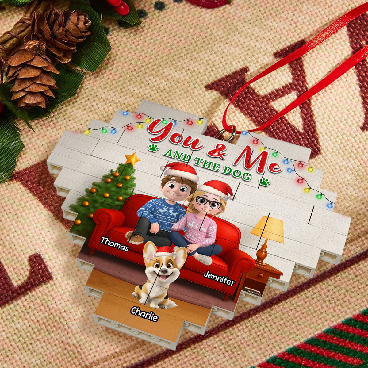 In The Same Home - Personalized Custom 3D Effect Heart Puzzle Ornament - Image 3