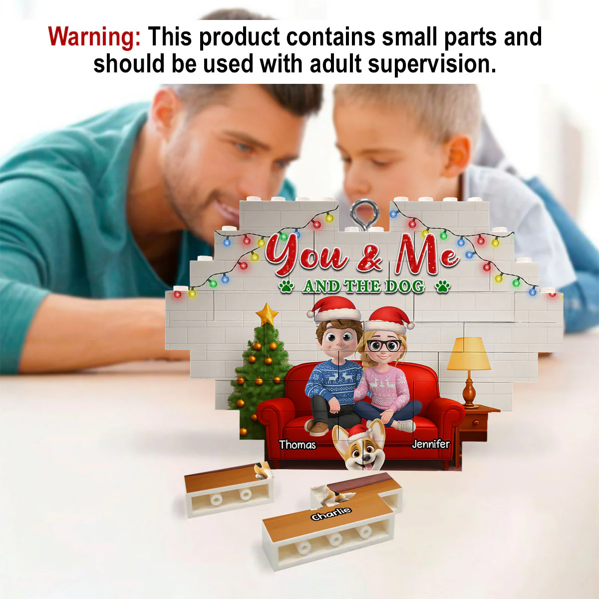 In The Same Home - Personalized Custom 3D Effect Heart Puzzle Ornament - Image 4