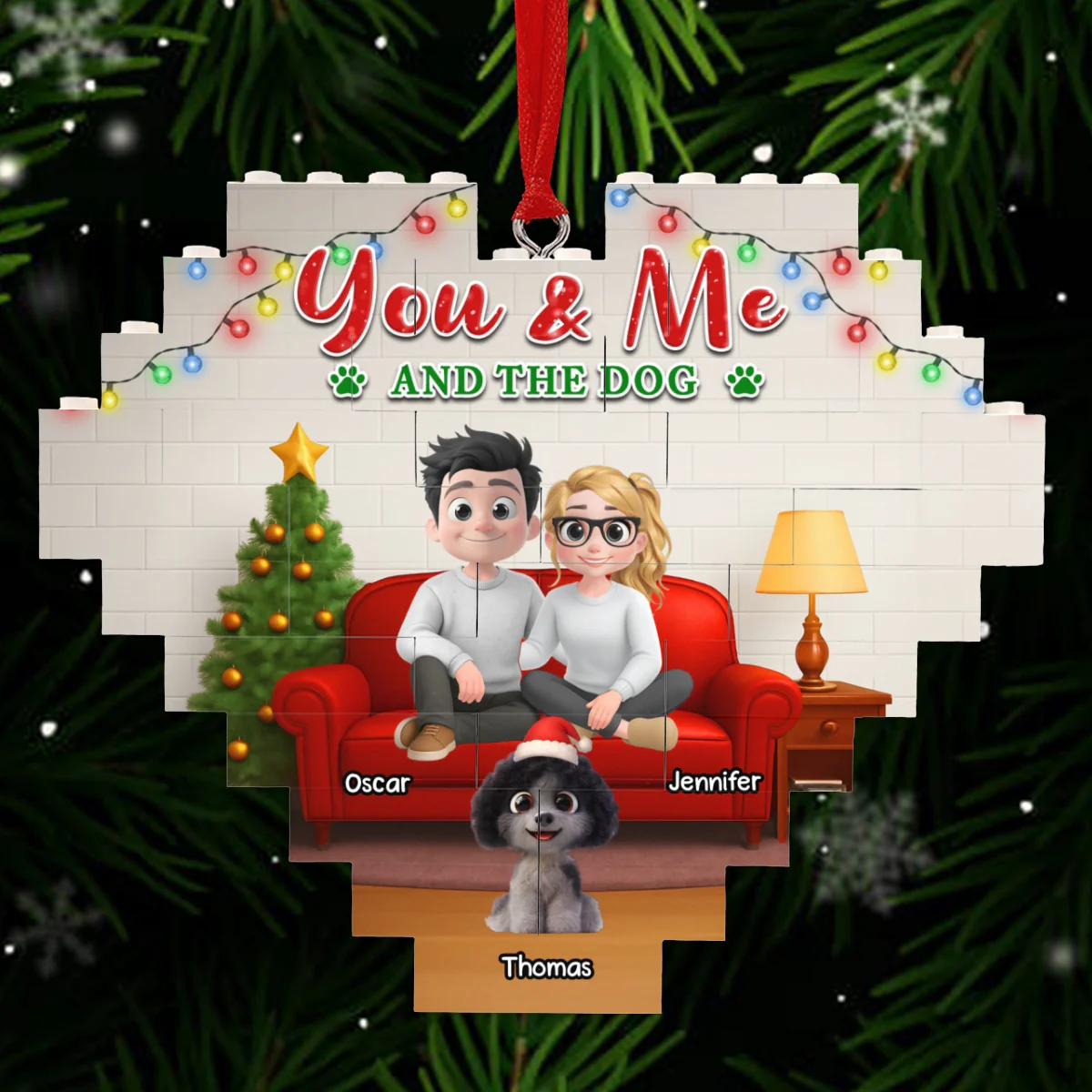 In The Same Home - Personalized Custom 3D Effect Heart Puzzle Ornament - Image 6