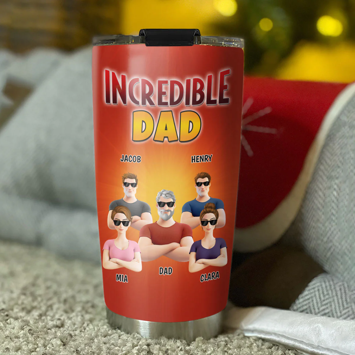Incredible Dad - Personalized Custom Tumbler - Image 4