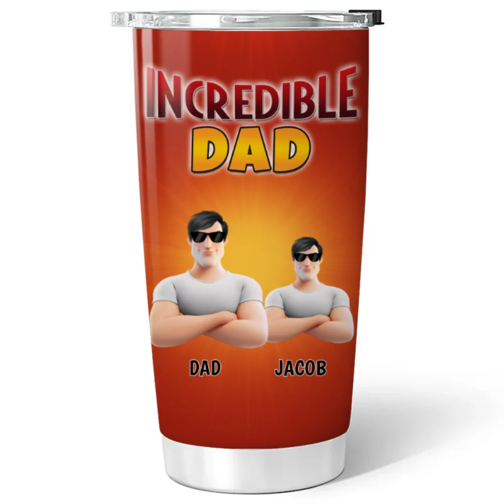 Incredible Dad - Personalized Custom Tumbler - Image 5