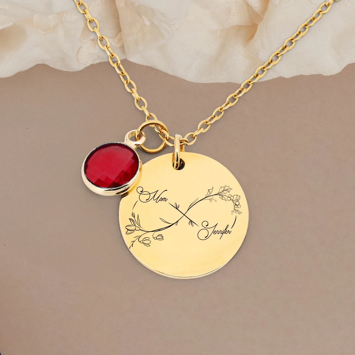 Infinity Love - Personalized Custom Birthstone Necklace - Image 10