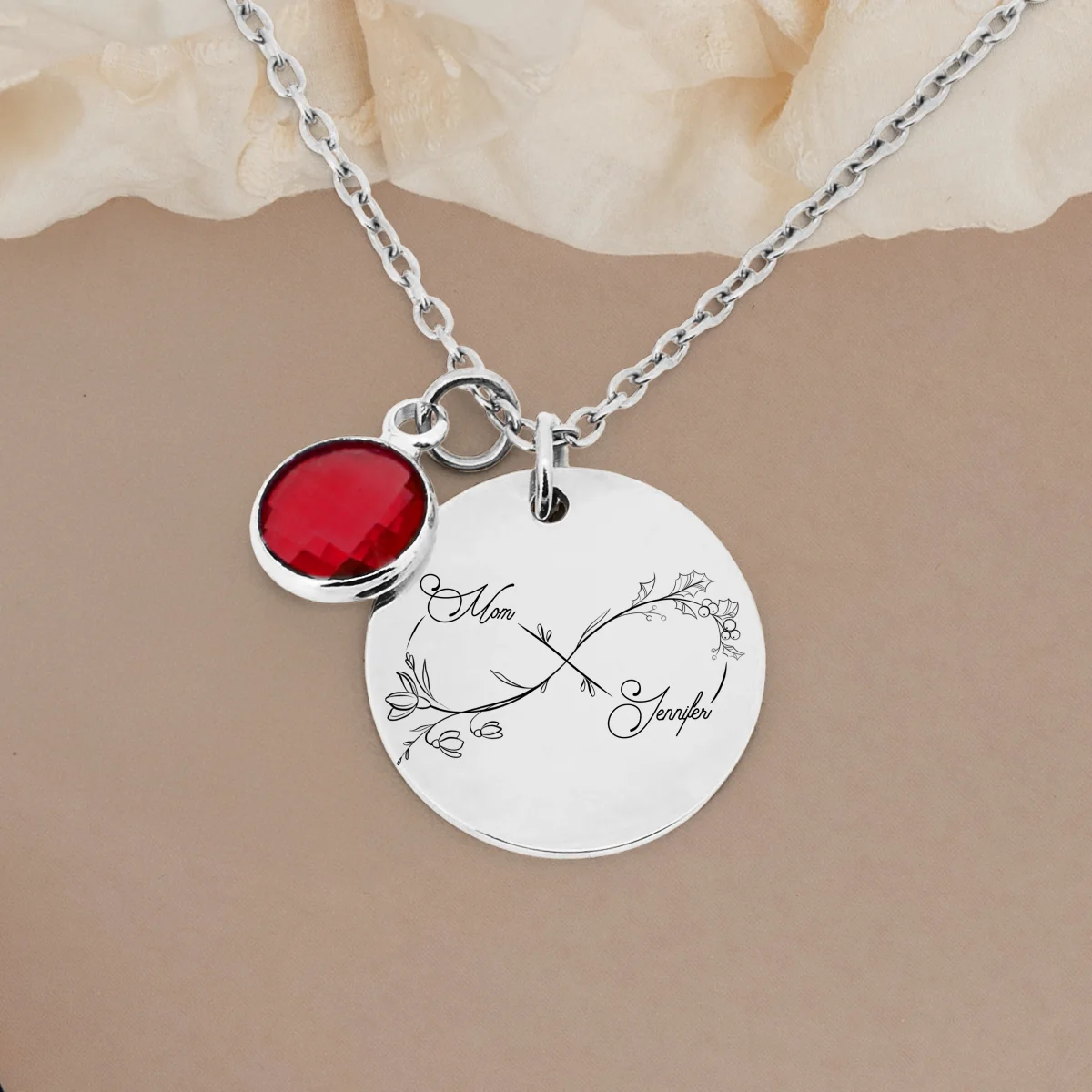 Infinity Love - Personalized Custom Birthstone Necklace - Image 9