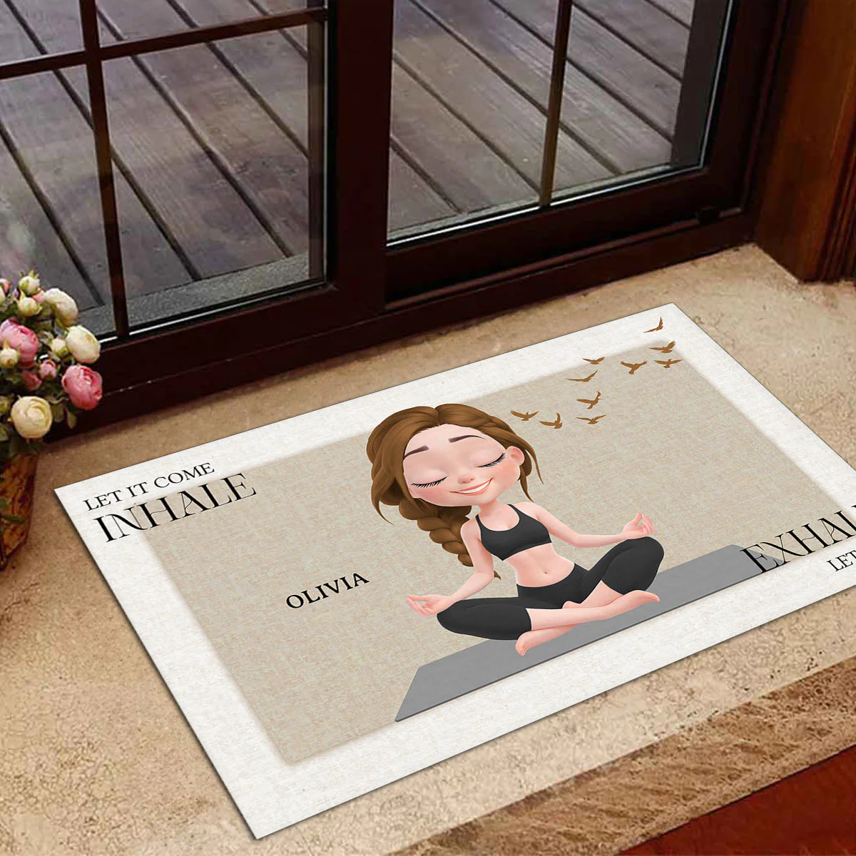 Inhale In Exhale Out - Personalized Custom Doormat - Image 3