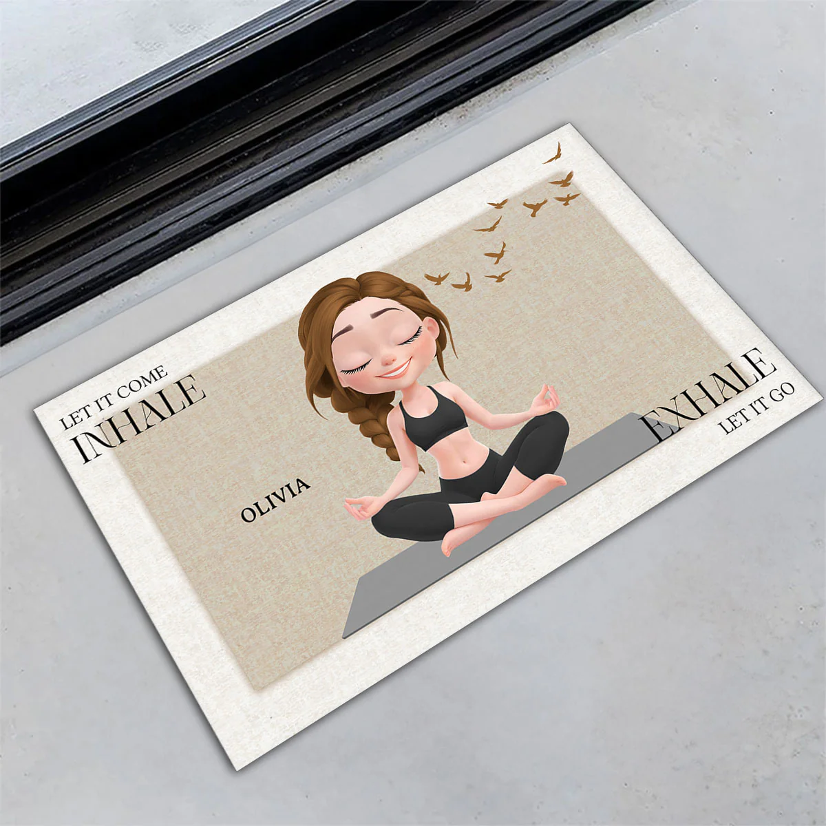 Inhale In Exhale Out - Personalized Custom Doormat - Image 4