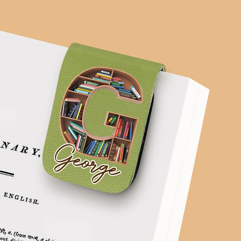 Into Books Alphabet - Personalized Custom Leather Bookmark - Image 10