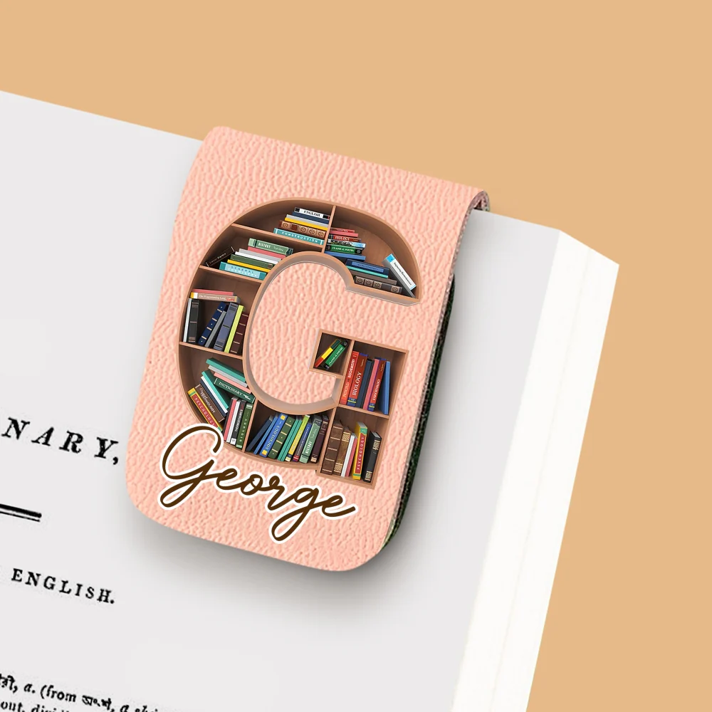 Into Books Alphabet - Personalized Custom Leather Bookmark - Image 11