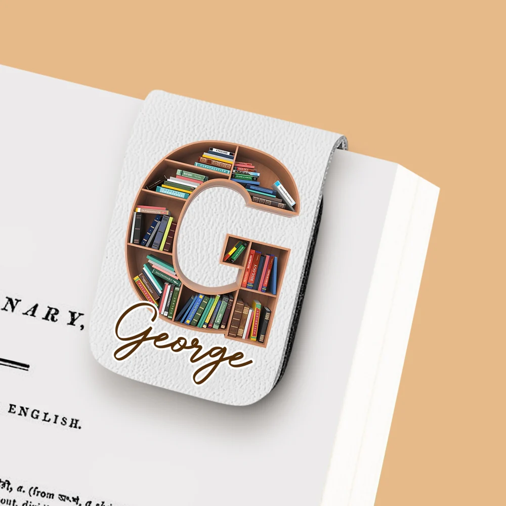 Into Books Alphabet - Personalized Custom Leather Bookmark - Image 12