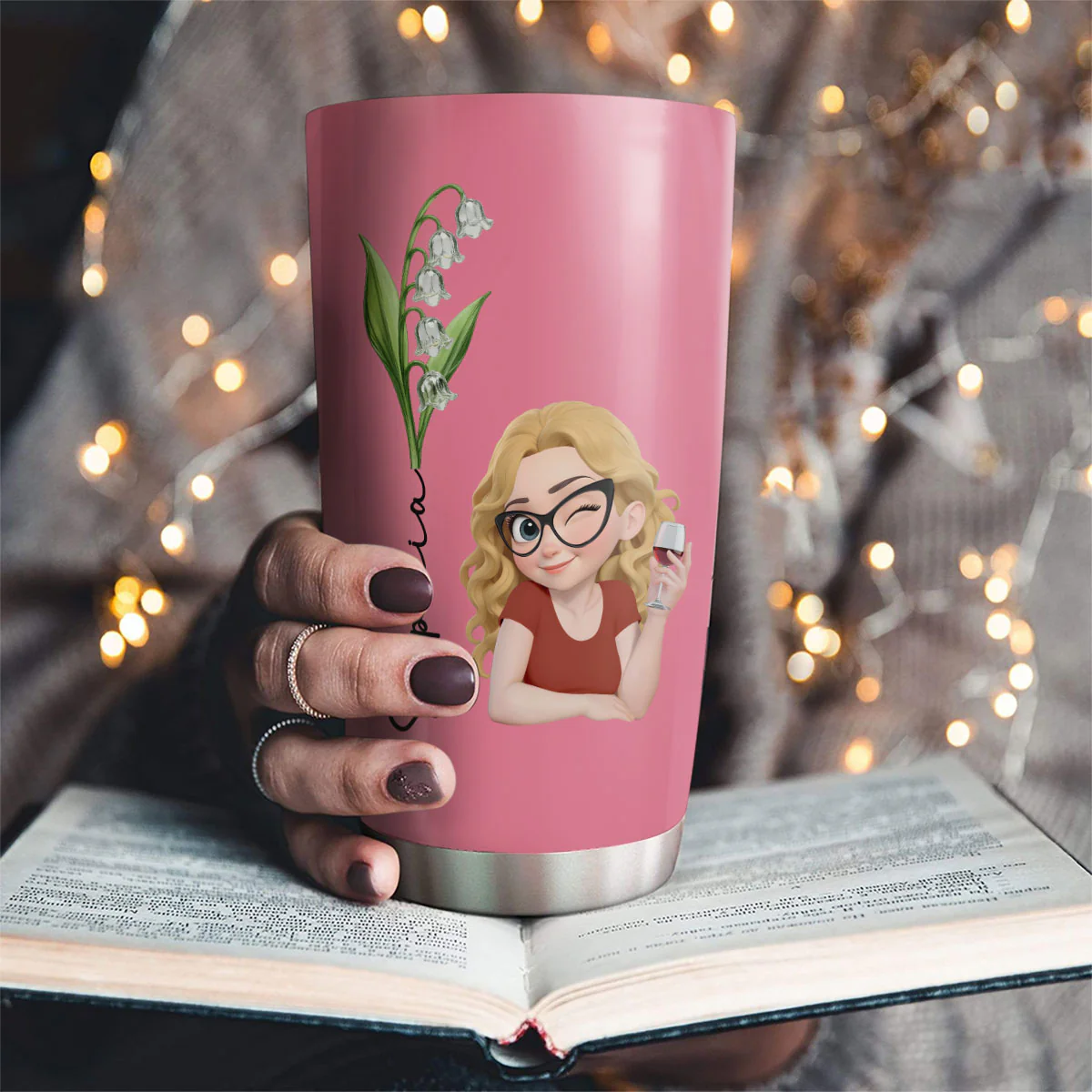 Iridescent Flower Girl - Personalized Custom Tumbler - Image 2