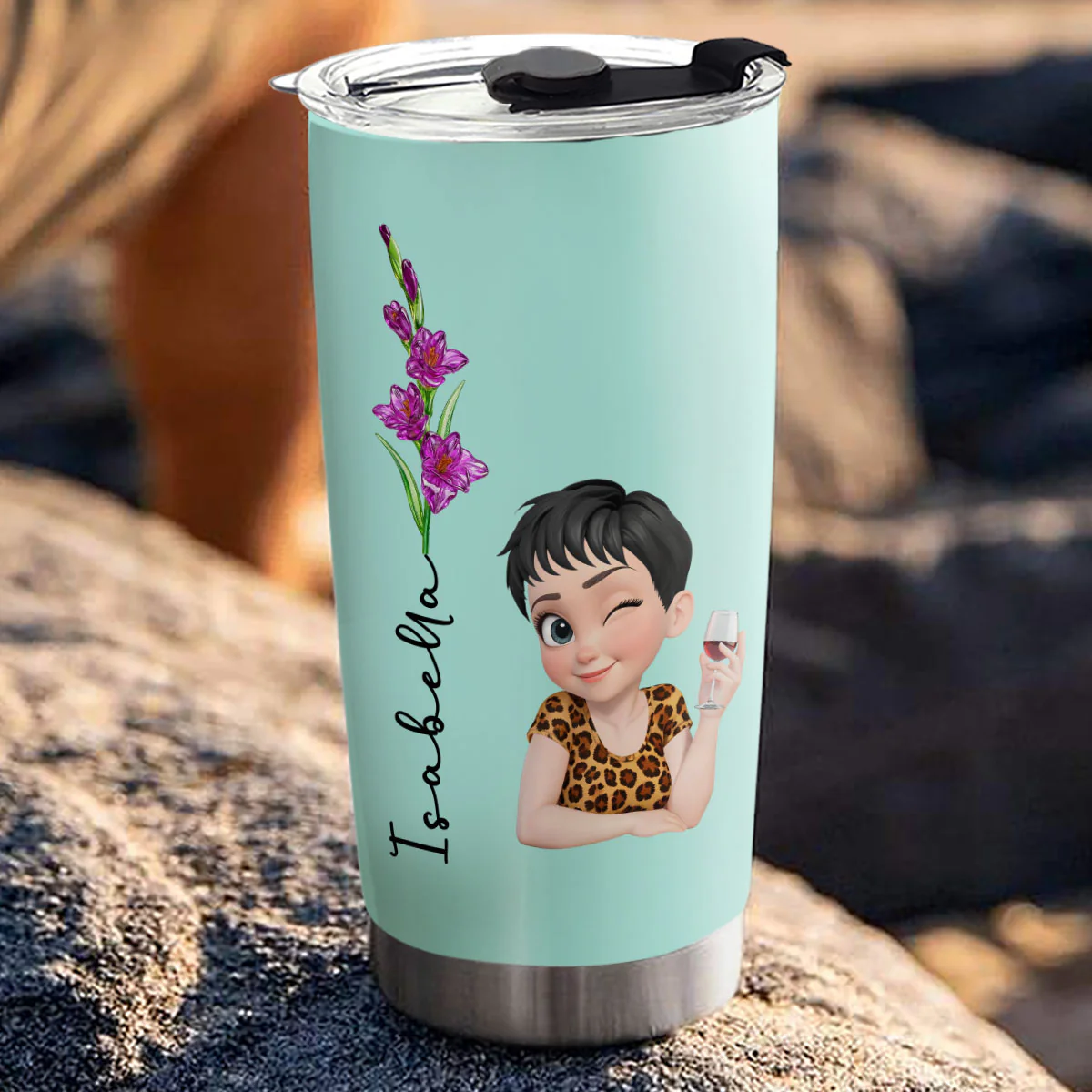 Iridescent Flower Girl - Personalized Custom Tumbler - Image 3