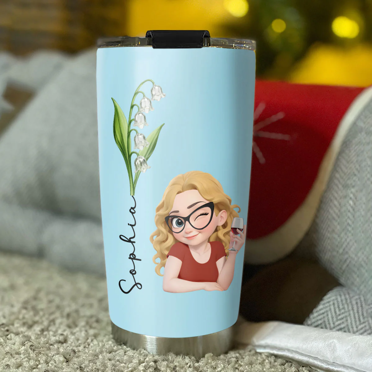 Iridescent Flower Girl - Personalized Custom Tumbler - Image 4