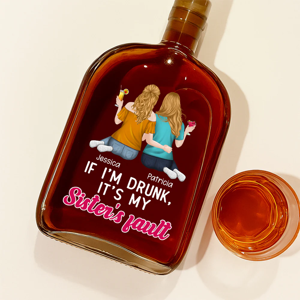 It Is My Sisters Fault - Personalized Custom Spirits Decanter - Image 2