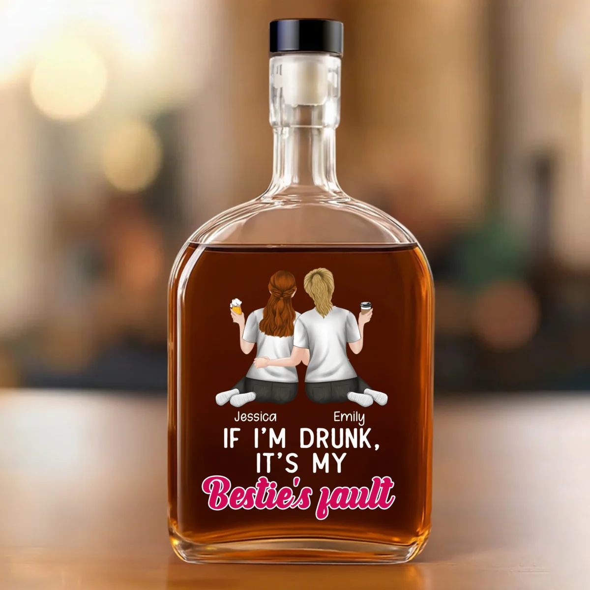 It Is My Sisters Fault - Personalized Custom Spirits Decanter - Image 7