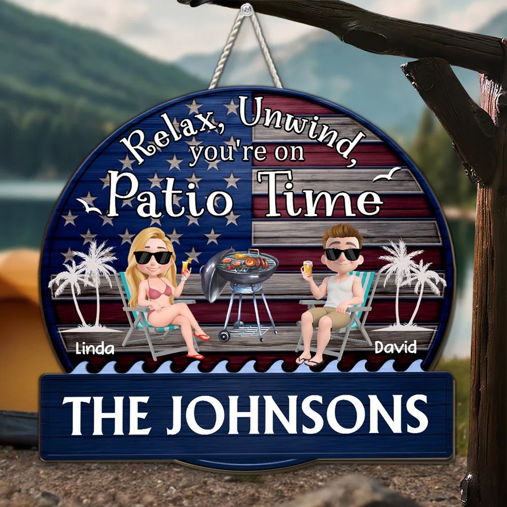 It Is Patio Time America - Personalized Custom Wood Sign - Image 2