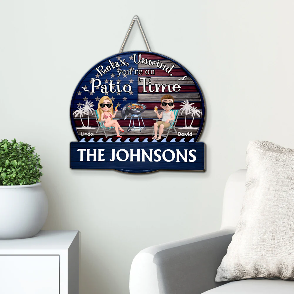 It Is Patio Time America - Personalized Custom Wood Sign - Image 3