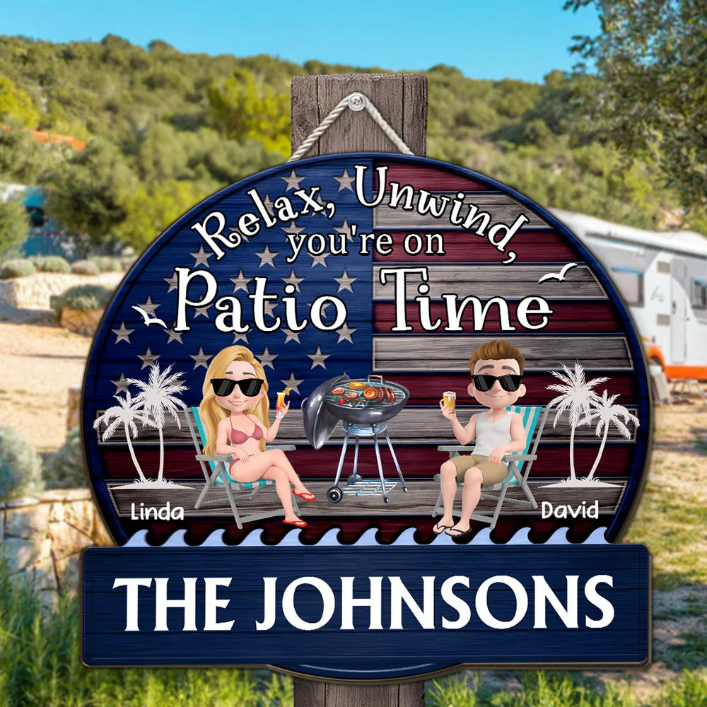 It Is Patio Time America - Personalized Custom Wood Sign - Image 4