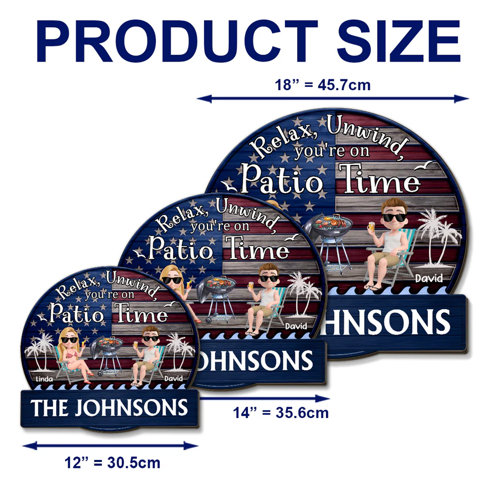 It Is Patio Time America - Personalized Custom Wood Sign - Image 6