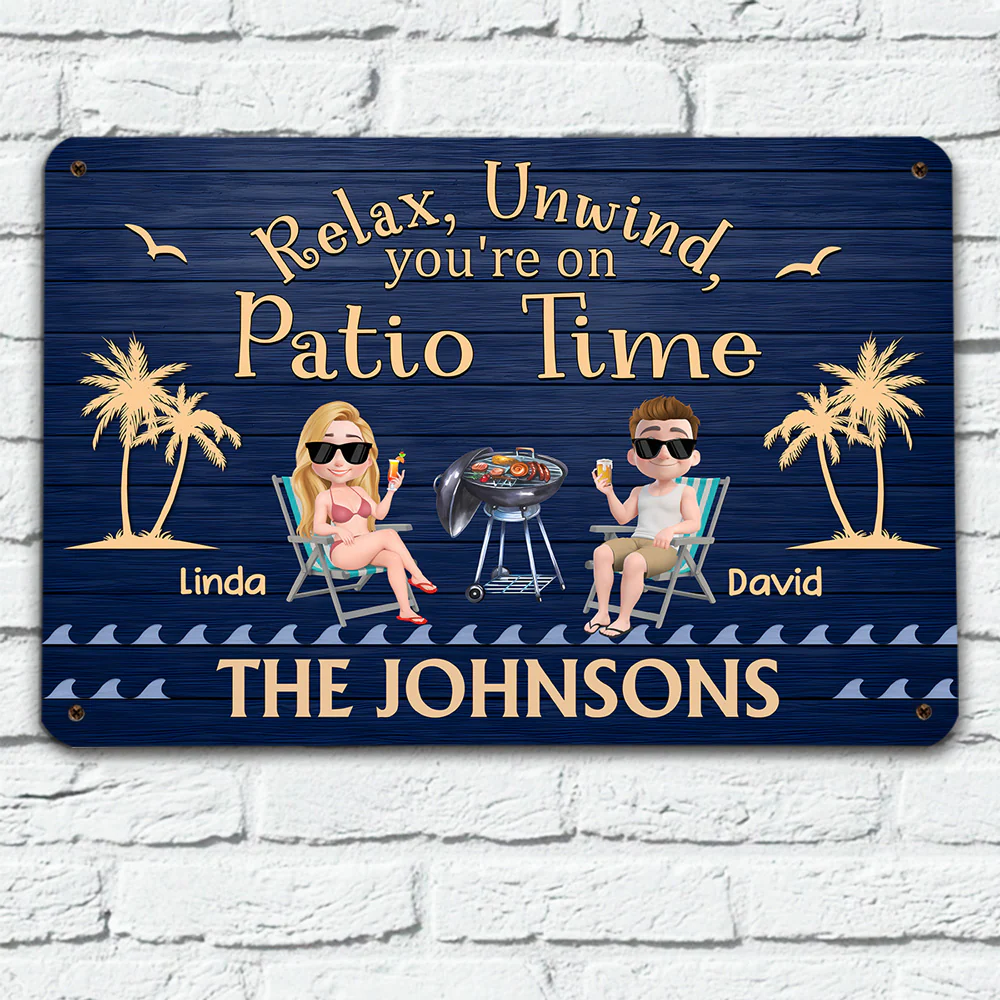 It Is Patio Time - Personalized Custom Metal Sign - Image 2