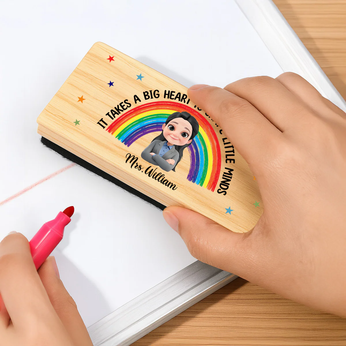 It Takes A Big Heart - Personalized Custom Whiteboard Eraser - Image 4