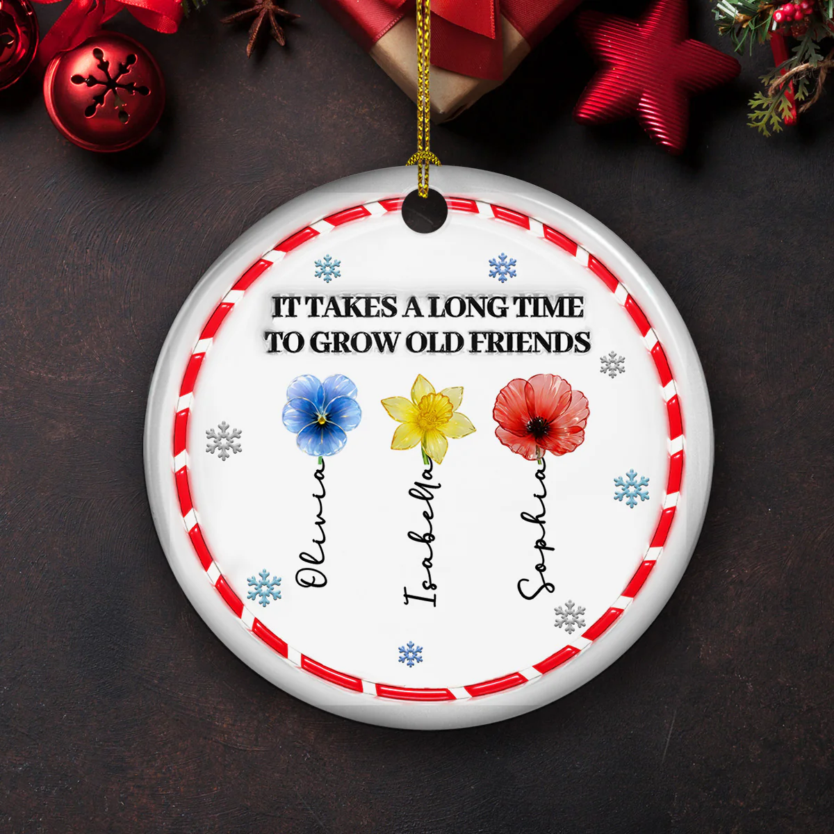 It Takes A Long Time - Personalized Custom 3D Inflated Effect Ceramic Ornament - Image 3