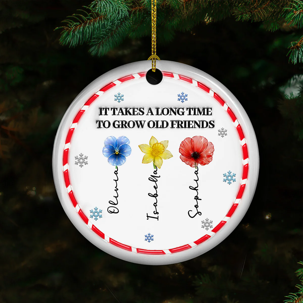 It Takes A Long Time - Personalized Custom 3D Inflated Effect Ceramic Ornament - Image 4