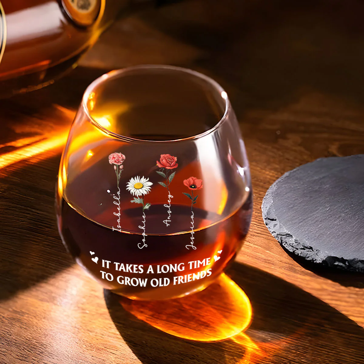 It Takes A Long Time - Personalized Custom Wine Glass - Image 3