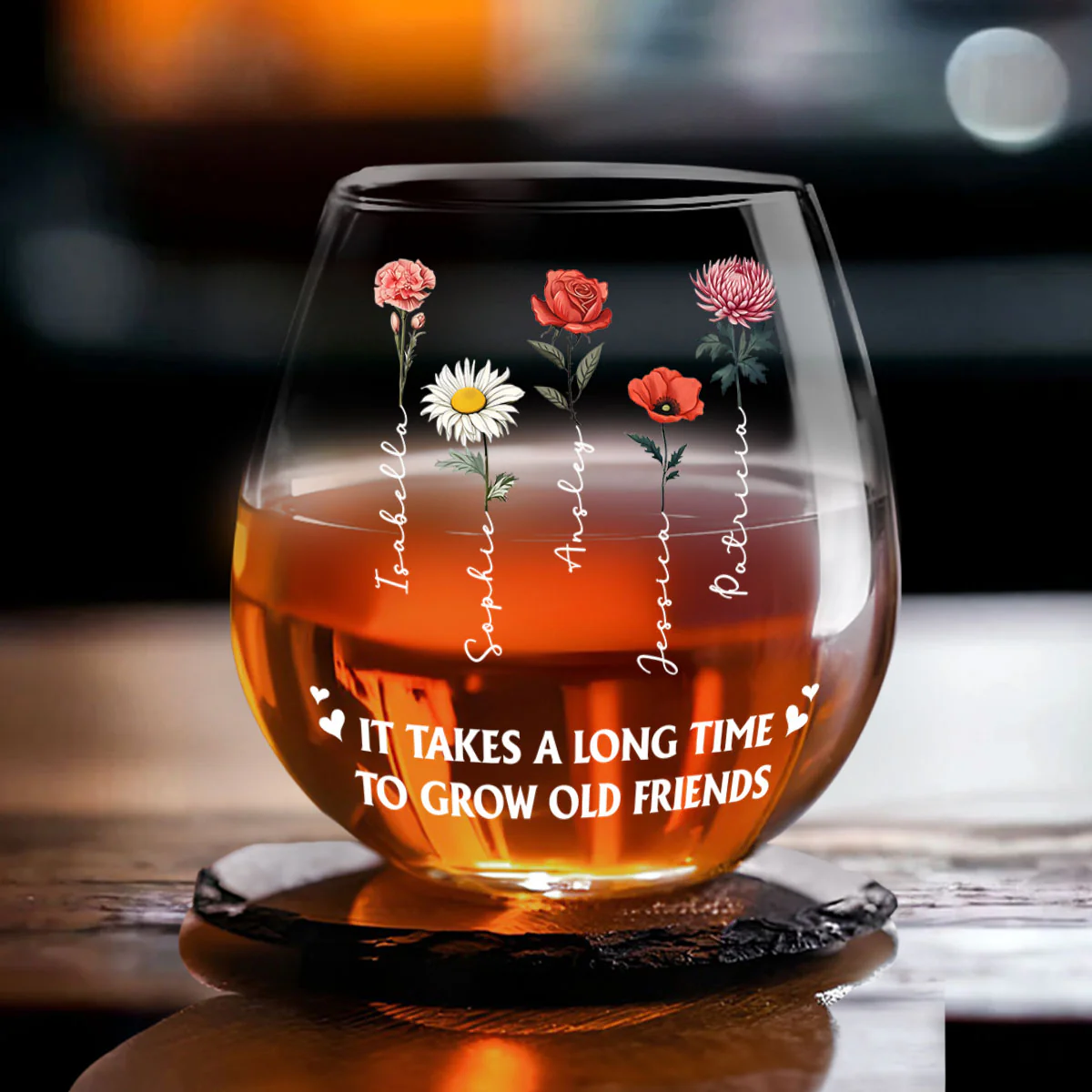It Takes A Long Time - Personalized Custom Wine Glass - Image 4