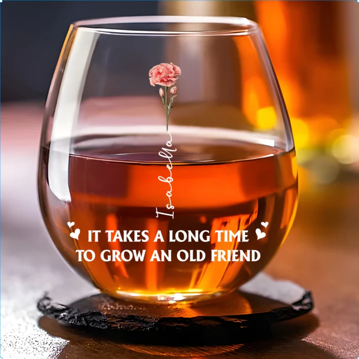 It Takes A Long Time - Personalized Custom Wine Glass - Image 5