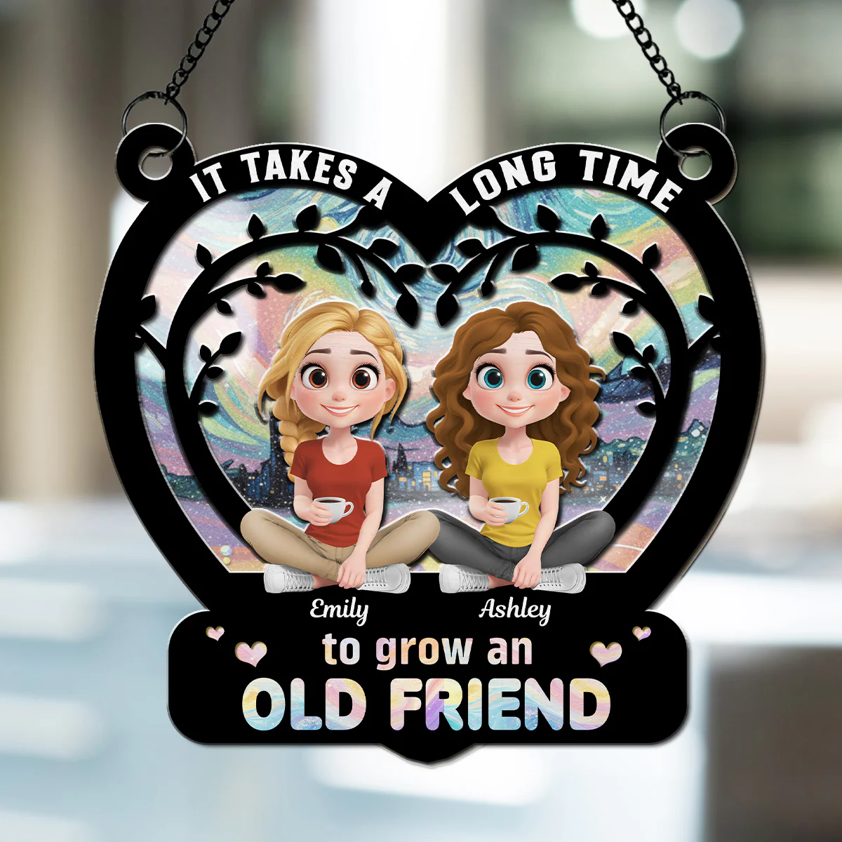It Takes A Long Time To Grow An Old Friend - Personalized Custom Suncatcher - Image 2