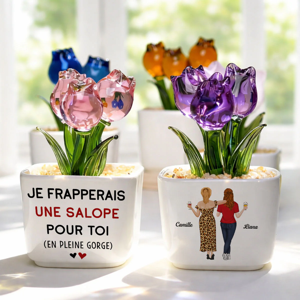 Je Me Batterais Pour Toi – Tulipes Éternelles En Verre Personnalisées - Image 3