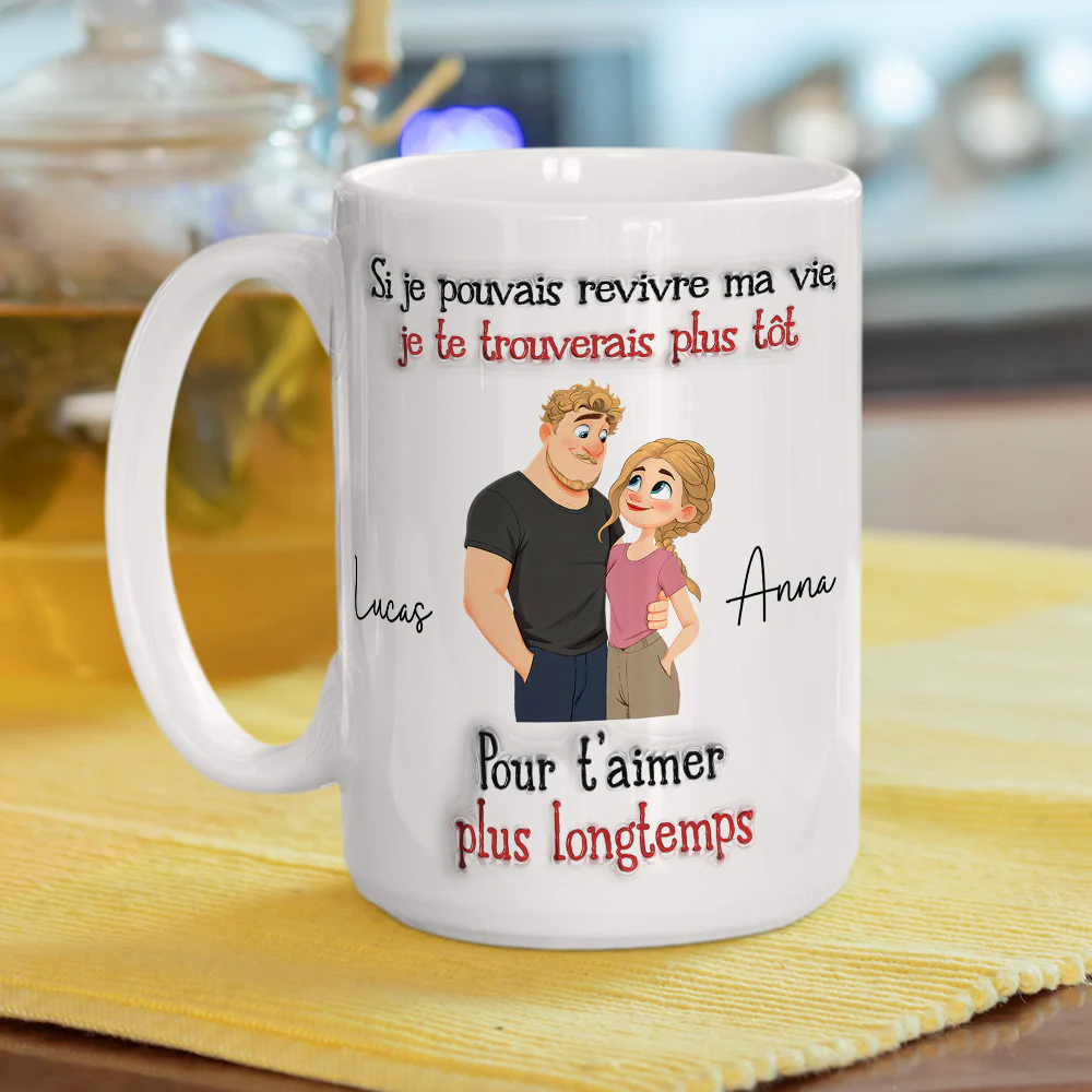 Je t’aime tellement – Mug personnalisé avec effet 3D gonflé - Image 5