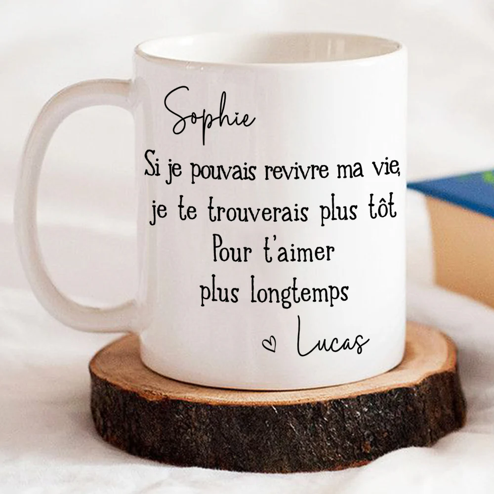 Je t’aimerai plus longtemps – Tasse à café personnalisée - Image 5