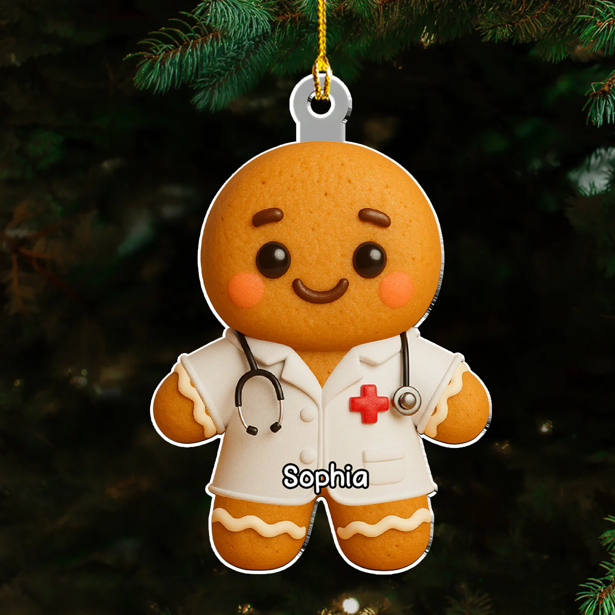 Job Gingerbread - Personalized Custom Acrylic Ornament - Image 3