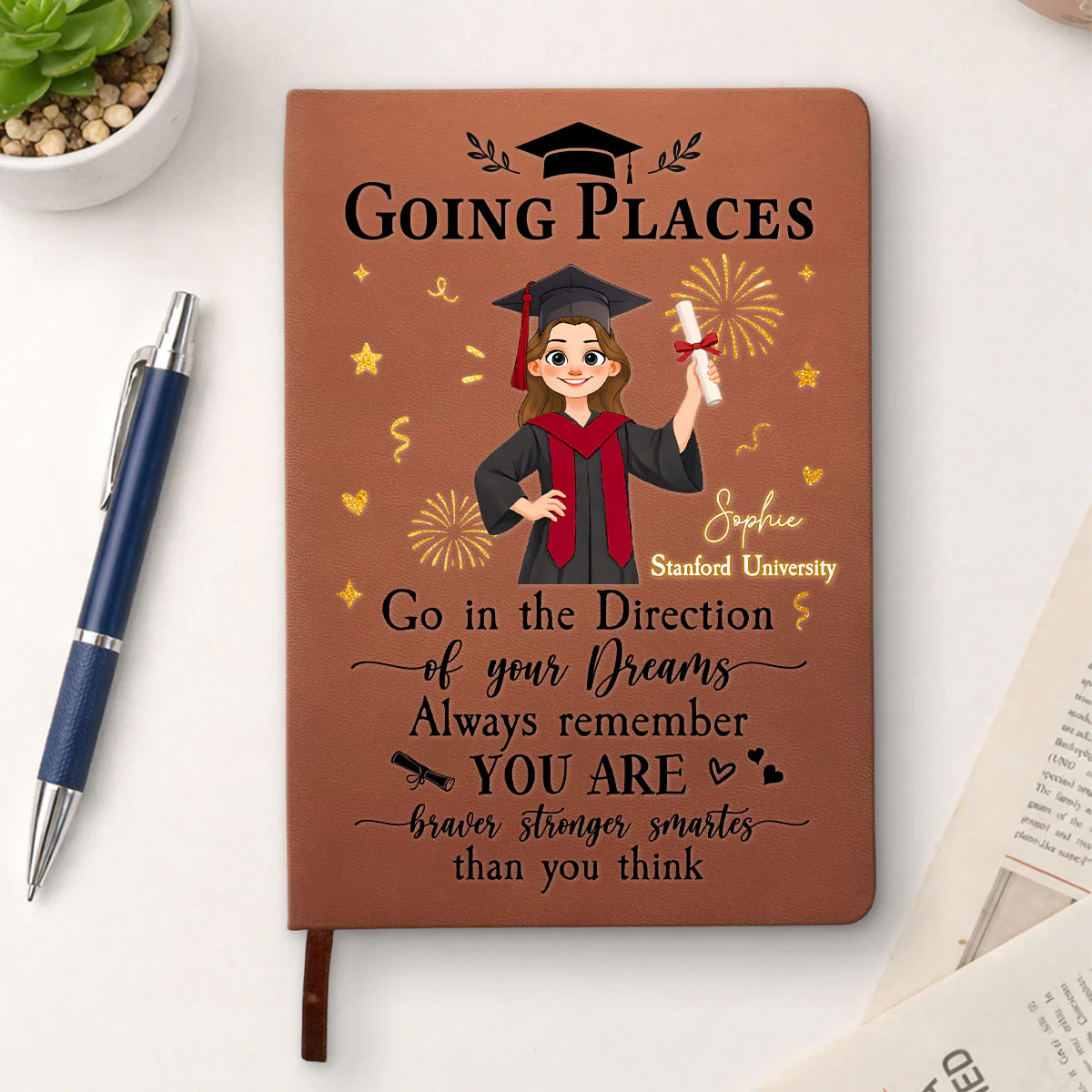 Journey Complete - Personalized Custom Leather Journal - Image 2