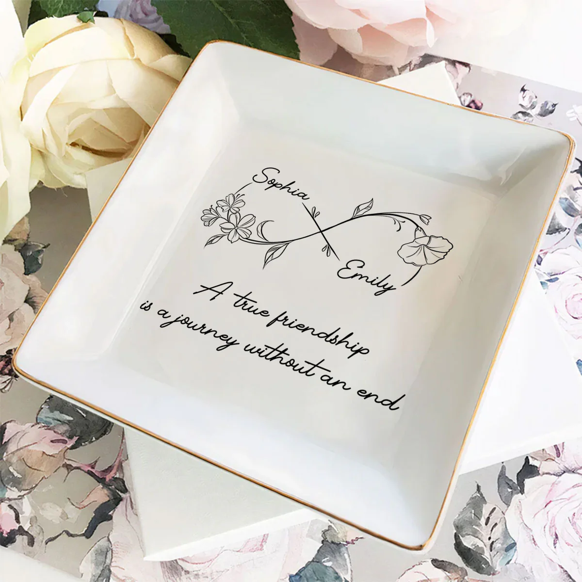 Journey Of Friendship - Personalized Custom Jewelry Dish - Image 4