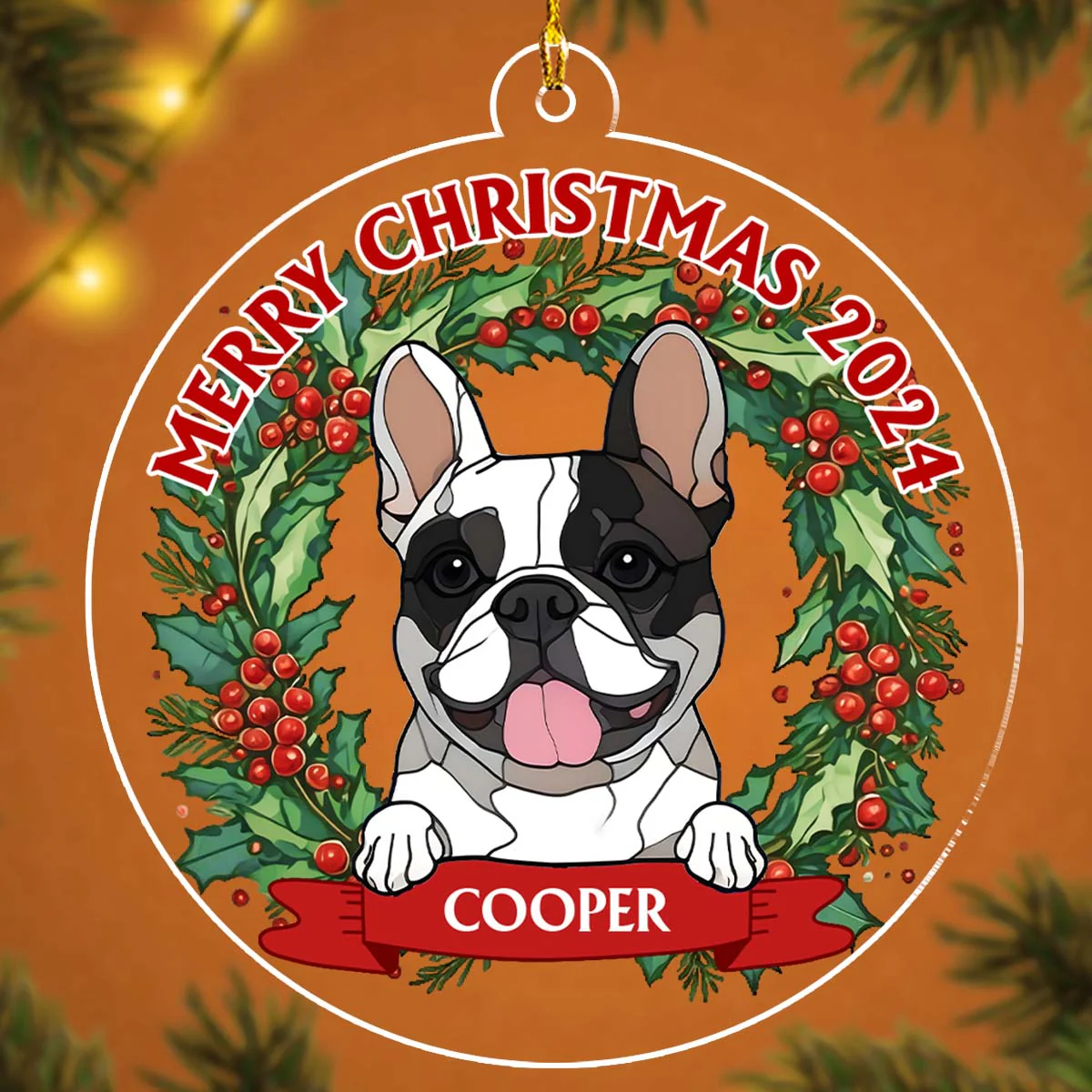 Joyful Christmas - Personalized Custom Acrylic Ornament - Image 2