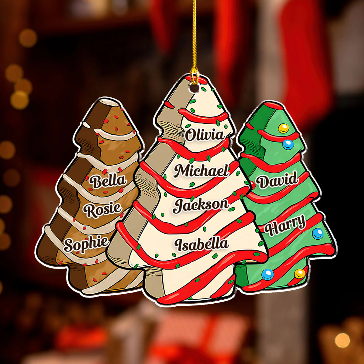 Joyful Loving Family - Personalized Custom Acrylic Ornament - Image 2