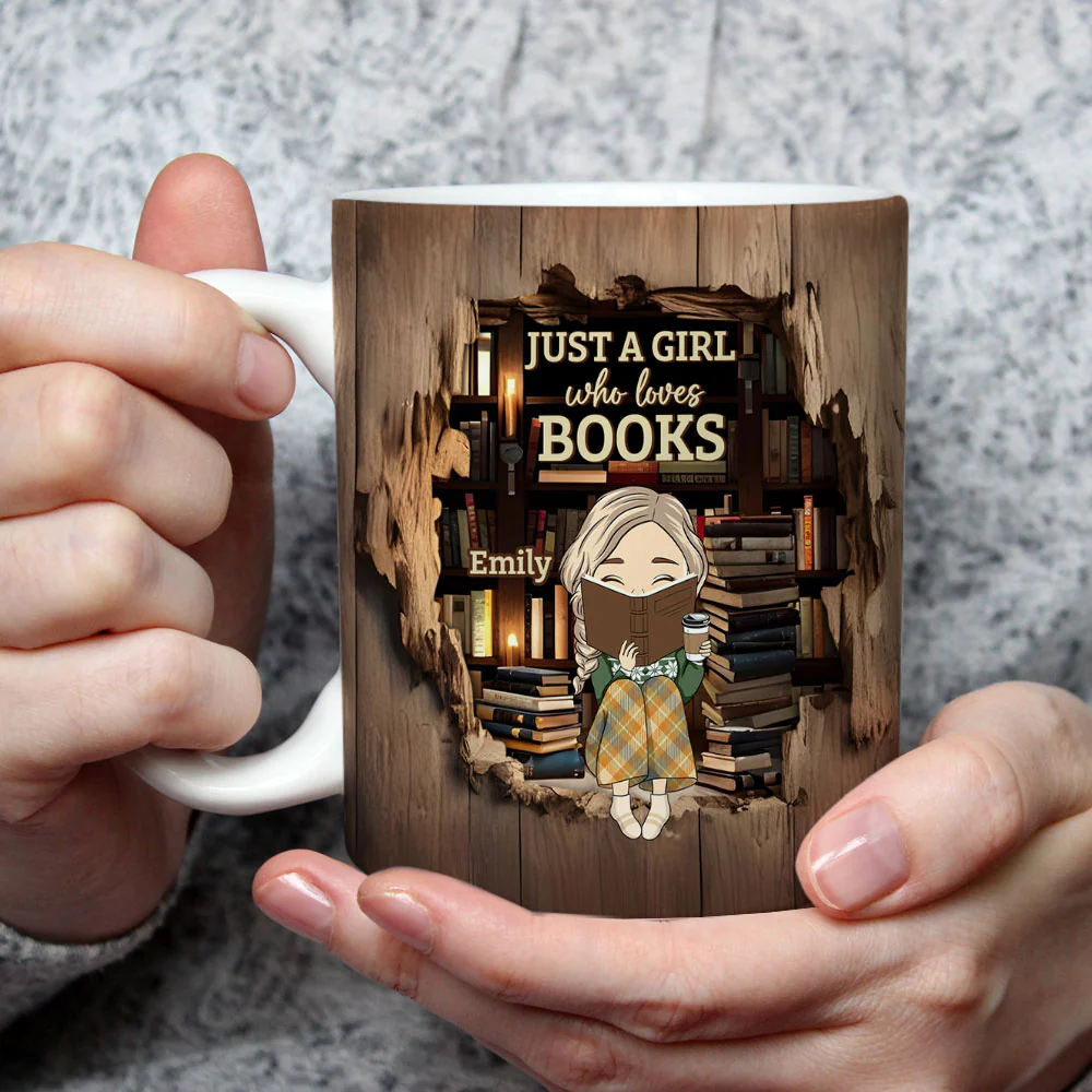 Just A Book Lover - Personalized Custom Coffee Mug - Image 2